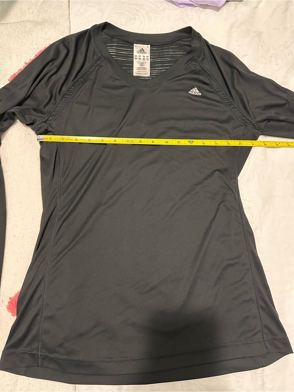adidas Women’s Black Long Sleeve V-Neck Athletic Tee